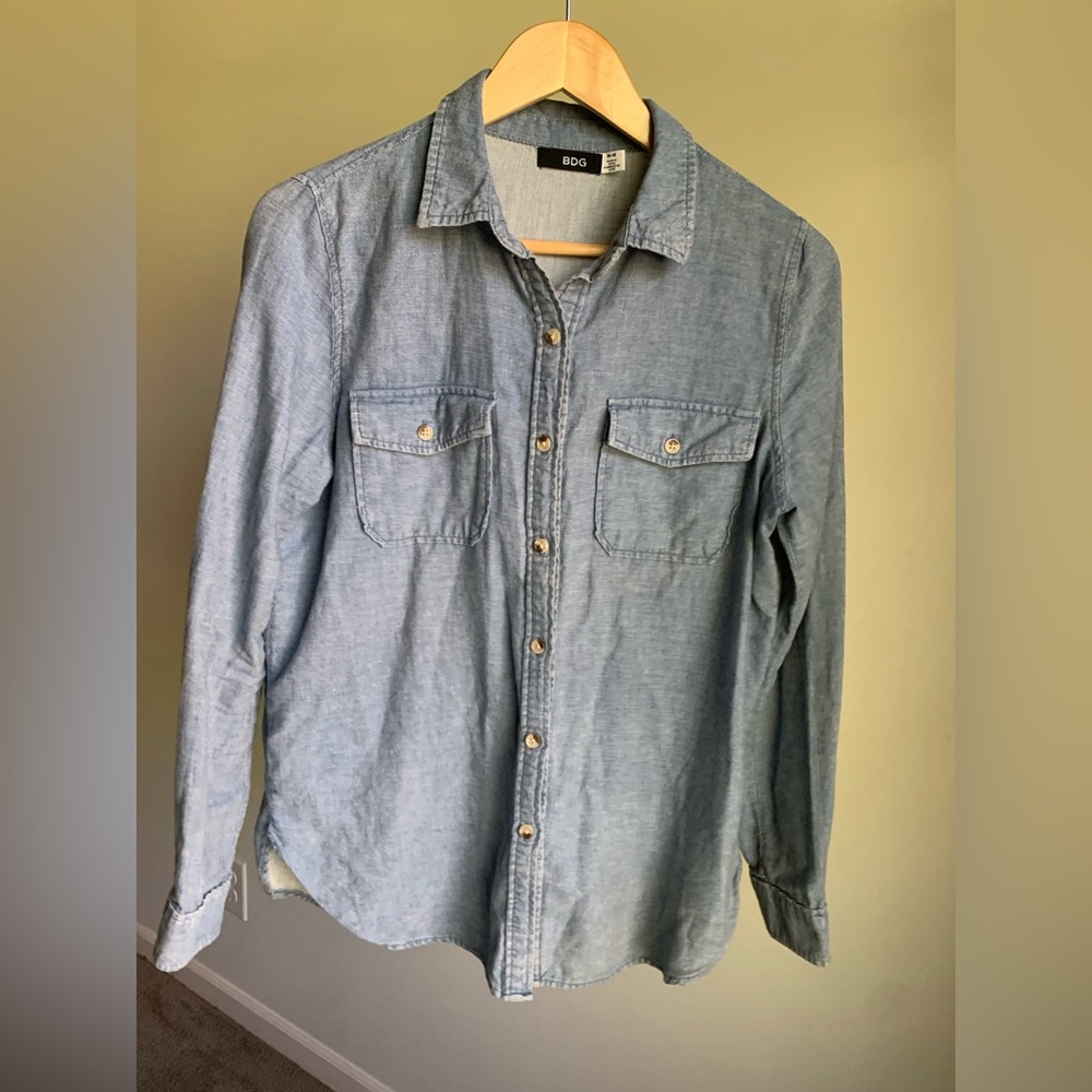 Super Soft Denim Button Down BDG Sz M